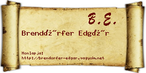 Brendörfer Edgár névjegykártya